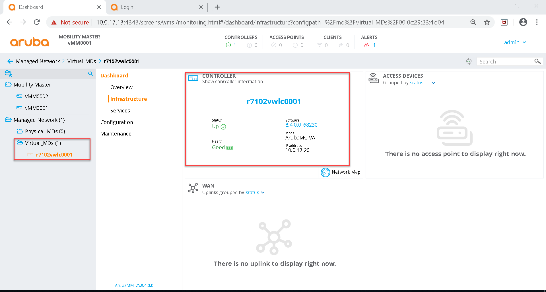 ArubaOS 8.X configure communication between mobility master and